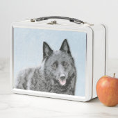 Schipperke Painting - Cute Original Dog Art (In situ)