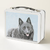 Schipperke Painting - Cute Original Dog Art (Achterkant)