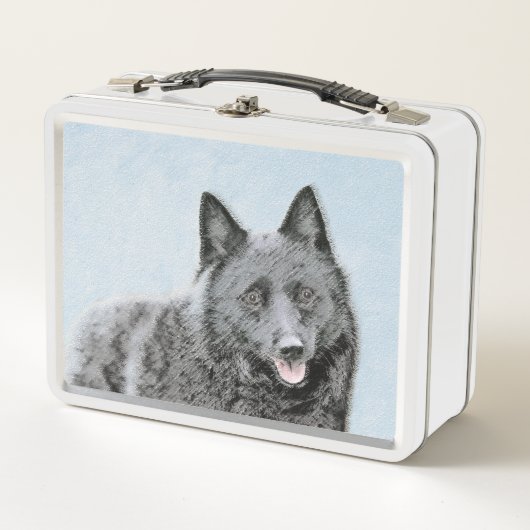 Schipperke Painting - Cute Original Dog Art (Voorkant)