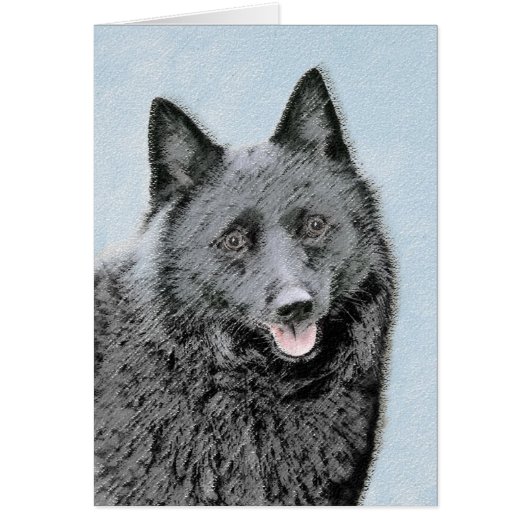 Schipperke Painting - Cute Original Dog Art (Voorkant)