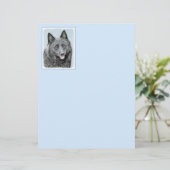 Schipperke Painting - Cute Original Dog Art (Staand voorkant)