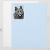 Schipperke Painting - Cute Original Dog Art (Voorkant / Achterkant)