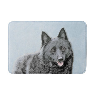 Schipperke Painting - Cute Original Dog Art Badmat