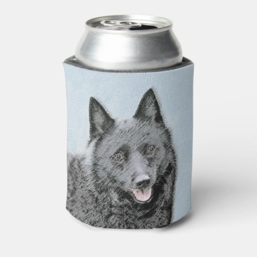 Schipperke Painting - Cute Original Dog Art Blikjeskoeler (Blikje Achterkant)