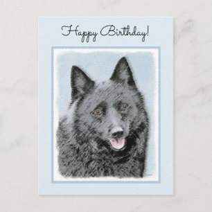 Schipperke Painting - Cute Original Dog Art Briefkaart