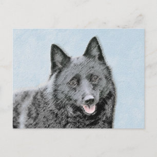 Schipperke Painting - Cute Original Dog Art Briefkaart
