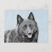 Schipperke Painting - Cute Original Dog Art Briefkaart (Voorkant)