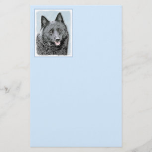 Schipperke Painting - Cute Original Dog Art Briefpapier