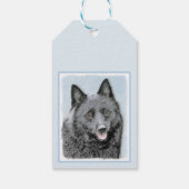 Schipperke Painting - Cute Original Dog Art Cadeaulabel (Achterkant)