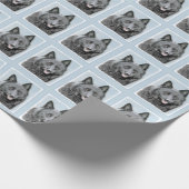 Schipperke Painting - Cute Original Dog Art Cadeaupapier (Hoek)