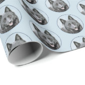 Schipperke Painting - Cute Original Dog Art Cadeaupapier (Rol Hoek)