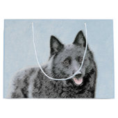 Schipperke Painting - Cute Original Dog Art Groot Cadeauzakje (Voorkant)