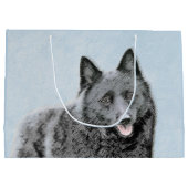 Schipperke Painting - Cute Original Dog Art Groot Cadeauzakje (Achterkant)