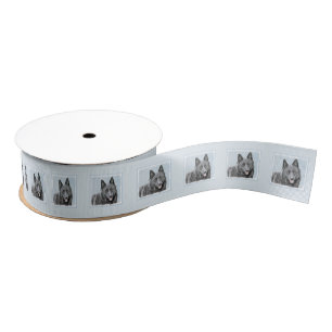 Schipperke Painting - Cute Original Dog Art Grosgrain Lint