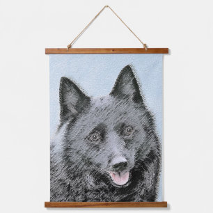 Schipperke Painting - Cute Original Dog Art Hangend Wandkleed