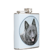 Schipperke Painting - Cute Original Dog Art Heupfles (Rechts)