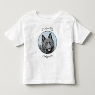 Schipperke Painting - Cute Original Dog Art Kinder Shirts