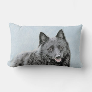 Schipperke Painting - Cute Original Dog Art Kussen