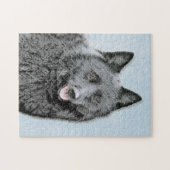 Schipperke Painting - Cute Original Dog Art Legpuzzel (Horizontaal)
