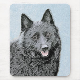 Schipperke Painting - Cute Original Dog Art Muismat