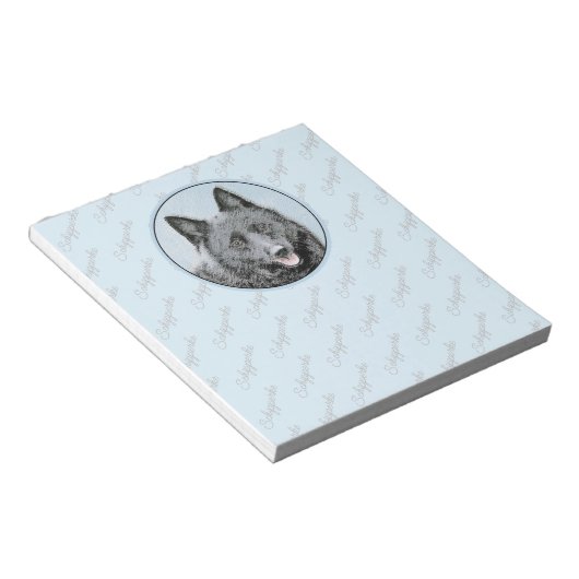 Schipperke Painting - Cute Original Dog Art Notitieblok (Schuin)