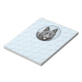 Schipperke Painting - Cute Original Dog Art Notitieblok (Linkerzijde)