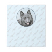 Schipperke Painting - Cute Original Dog Art Notitieblok (Voorkant)