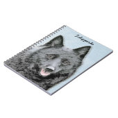 Schipperke Painting - Cute Original Dog Art Notitieboek (Linkerzijde)