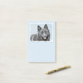 Schipperke Painting - Cute Original Dog Art Post-it® Notes (Op bureau)