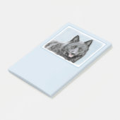 Schipperke Painting - Cute Original Dog Art Post-it® Notes (Schuin)