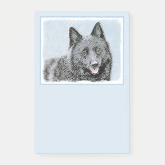 Schipperke Painting - Cute Original Dog Art Post-it® Notes (Voorkant)