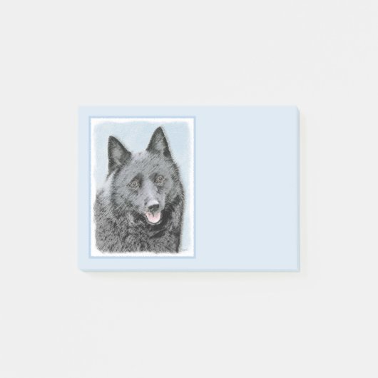Schipperke Painting - Cute Original Dog Art Post-it® Notes (Voorkant)
