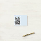 Schipperke Painting - Cute Original Dog Art Post-it® Notes (Op bureau)