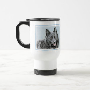 Schipperke Painting - Cute Original Dog Art Reisbeker