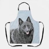 Schipperke Painting - Cute Original Dog Art Schort (Voorkant)