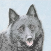 Schipperke Painting - Cute Original Dog Art Sticker (Voorkant)