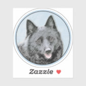 Schipperke Painting - Cute Original Dog Art Sticker (Vel)