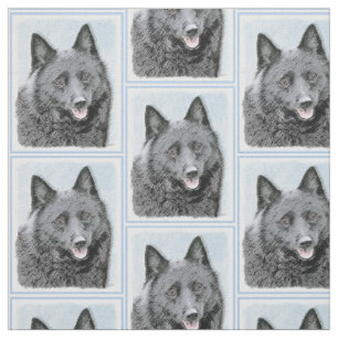 Schipperke Painting - Cute Original Dog Art Stof