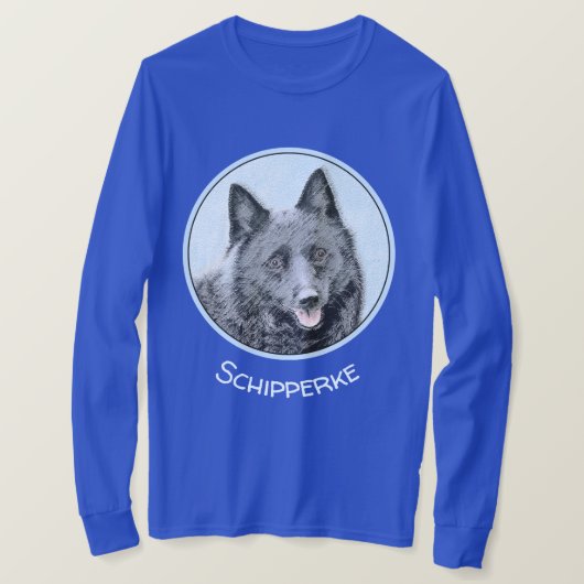 Schipperke Painting - Cute Original Dog Art T-shirt (Design voorkant)