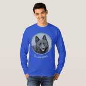 Schipperke Painting - Cute Original Dog Art T-shirt (Voorkant volledig)