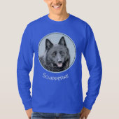 Schipperke Painting - Cute Original Dog Art T-shirt (Voorkant)