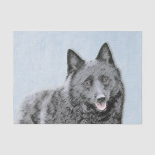 Schipperke Painting - Cute Original Dog Art Tissuepapier