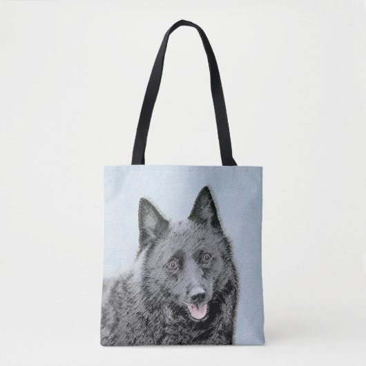 Schipperke Painting - Cute Original Dog Art Tote Bag (Voorkant)