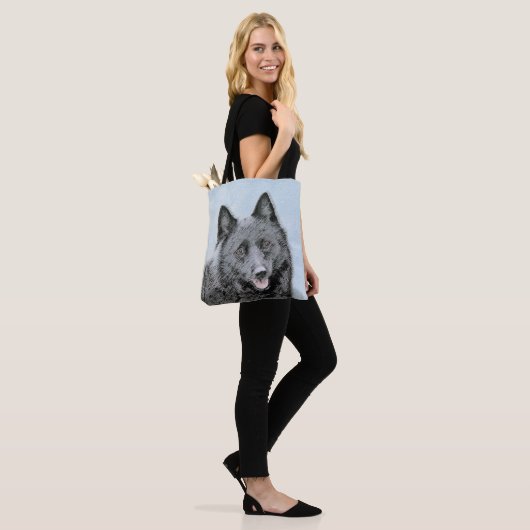 Schipperke Painting - Cute Original Dog Art Tote Bag (Op model)