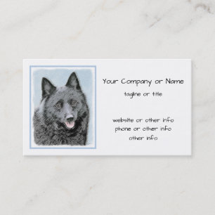 Schipperke Painting - Cute Original Dog Art Visitekaartje