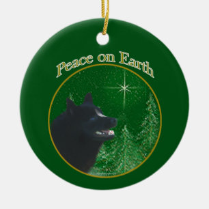 Schipperke Peace Keramisch Ornament