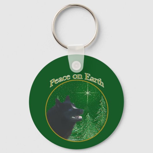 Schipperke Peace Sleutelhanger (Voorkant)