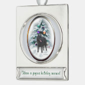 Schipperke Persoonlijke Kerstmis Verzilverd Banner Ornament (Links)