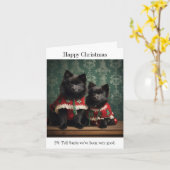 Schipperke Puppies Happy Christmas Kaart (Gele Bloem)