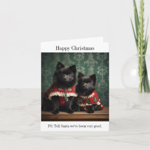 Schipperke Puppies Happy Christmas Kaart